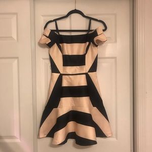Gianni Bini Black&Cream Striped Dress